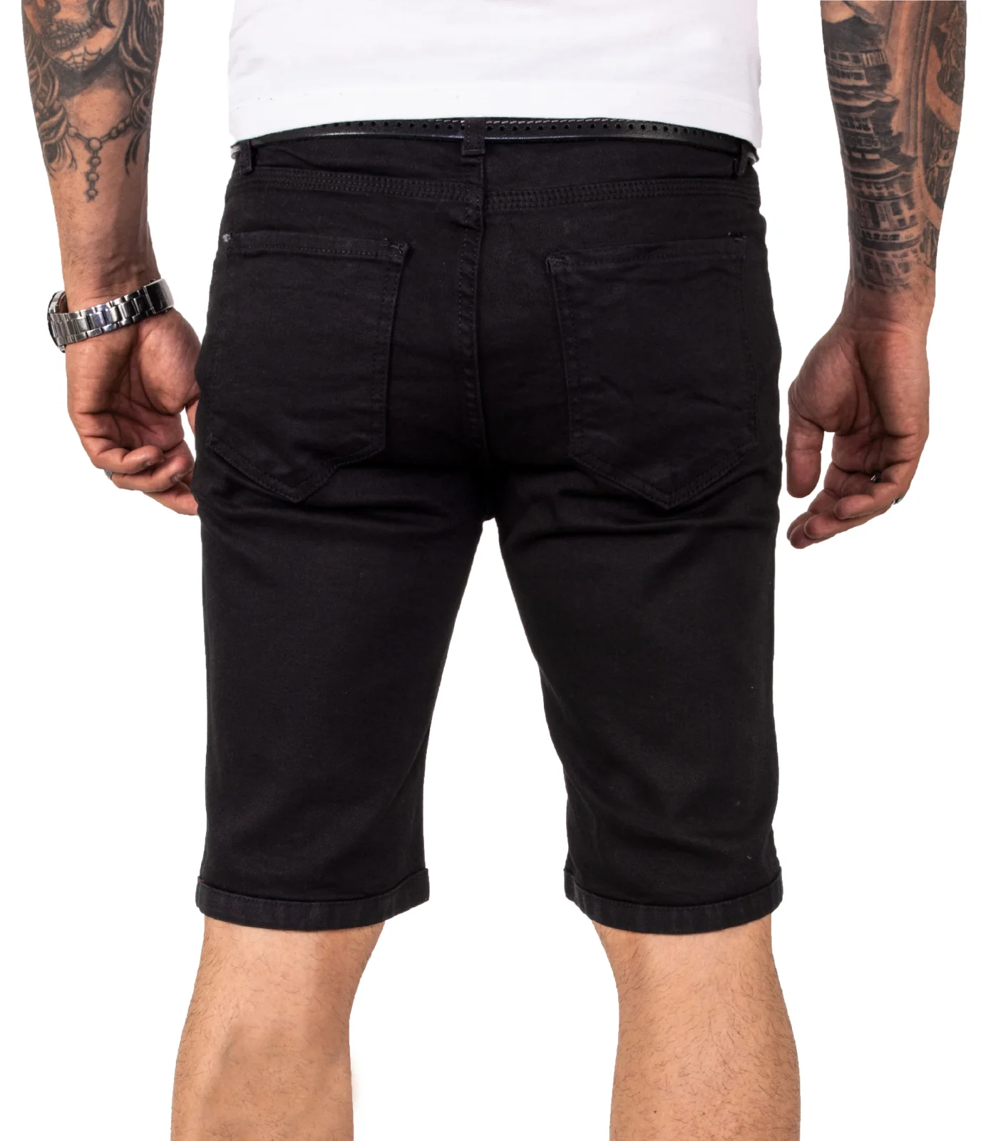 Rock Creek Herren Jeansshorts Slim Fit Schwarz RC-2209 - Image 8