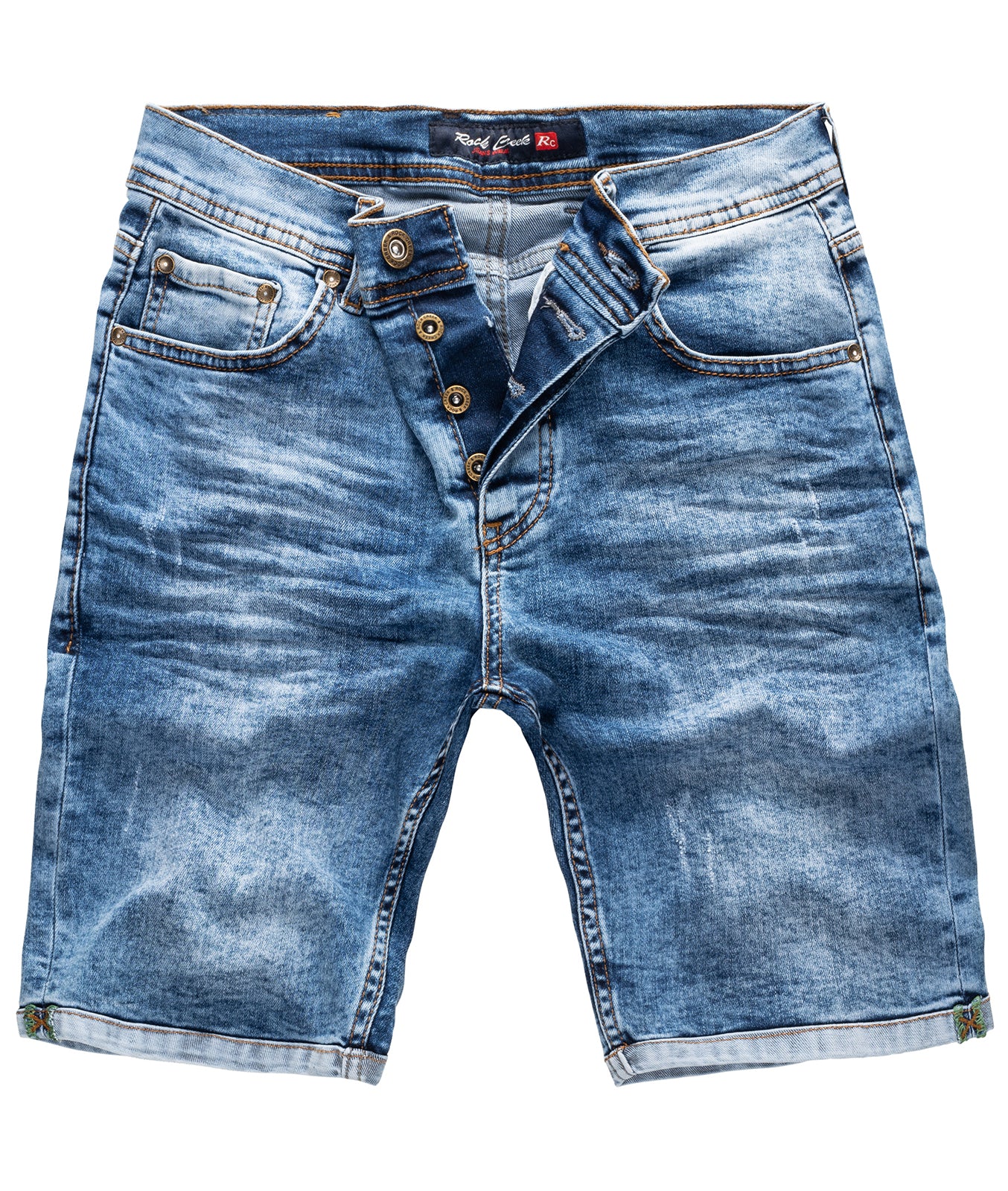 Rock Creek Herren Jeansshorts Stonewashed RC-2201