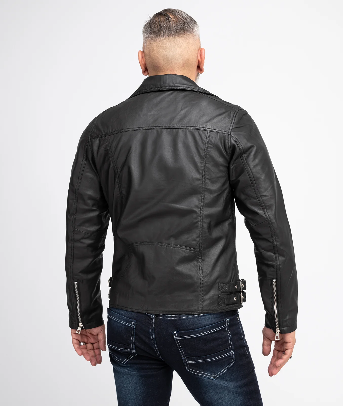 Rock Creek Herren Lederjacke Biker-Style H-182 - Image 5
