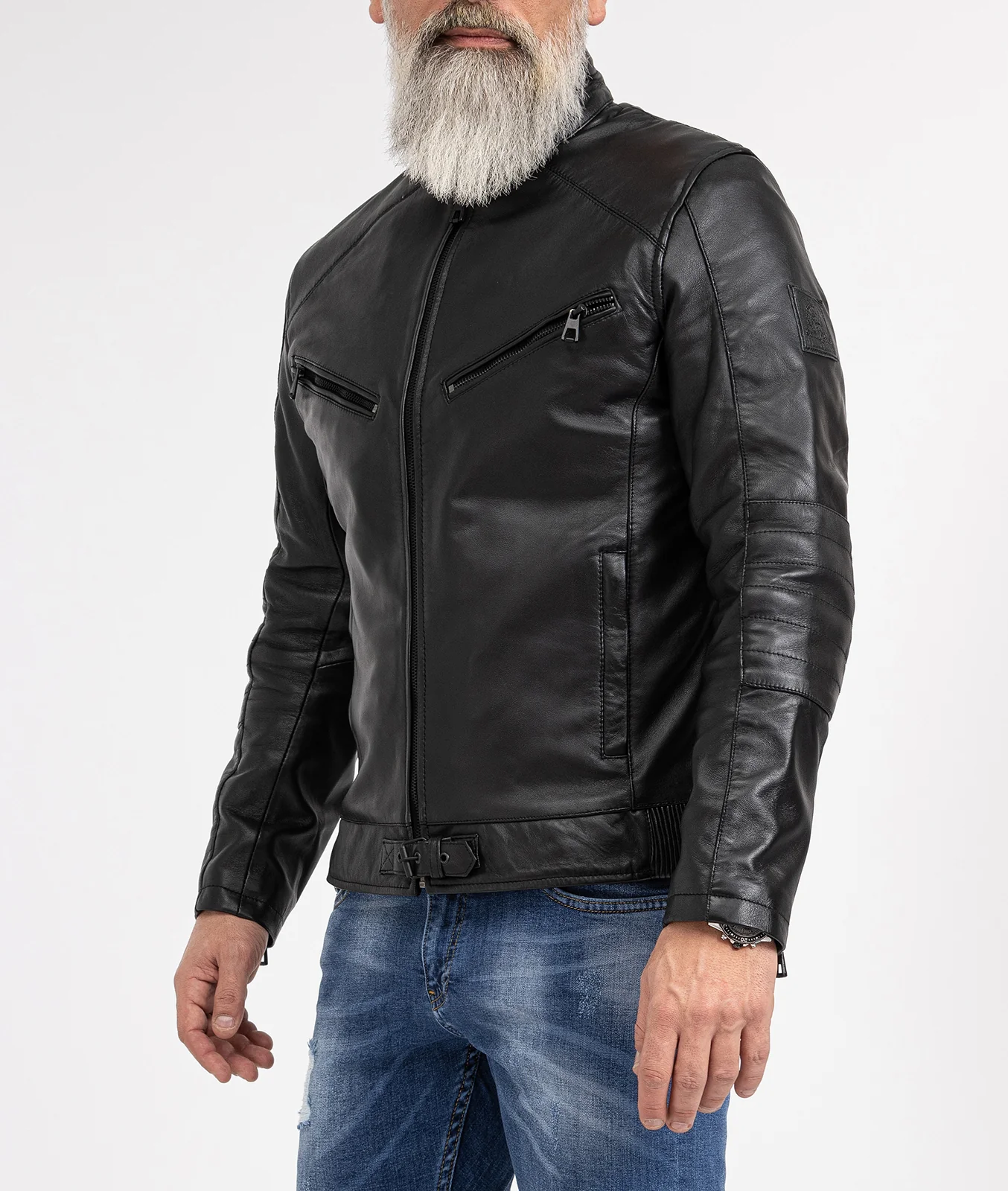 Rock Creek Herren Lederjacke Biker-Style H-256 - Image 5
