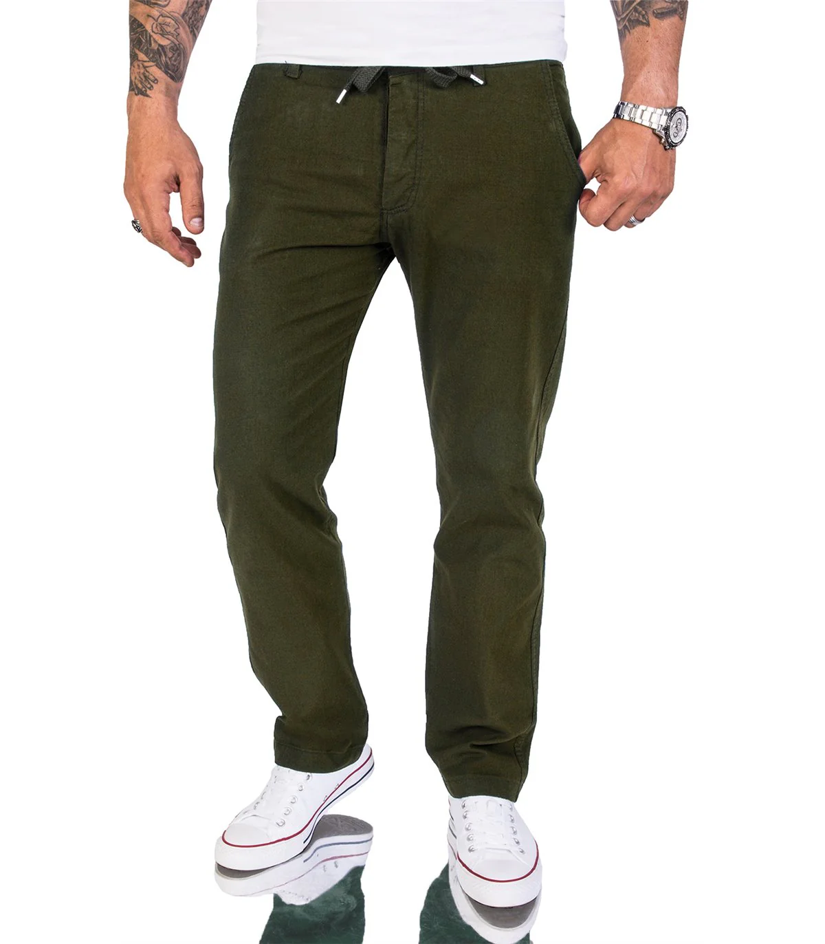 Rock Creek Herren Leinen-Optik Hose Stoffhose RC-2152 - Image 10