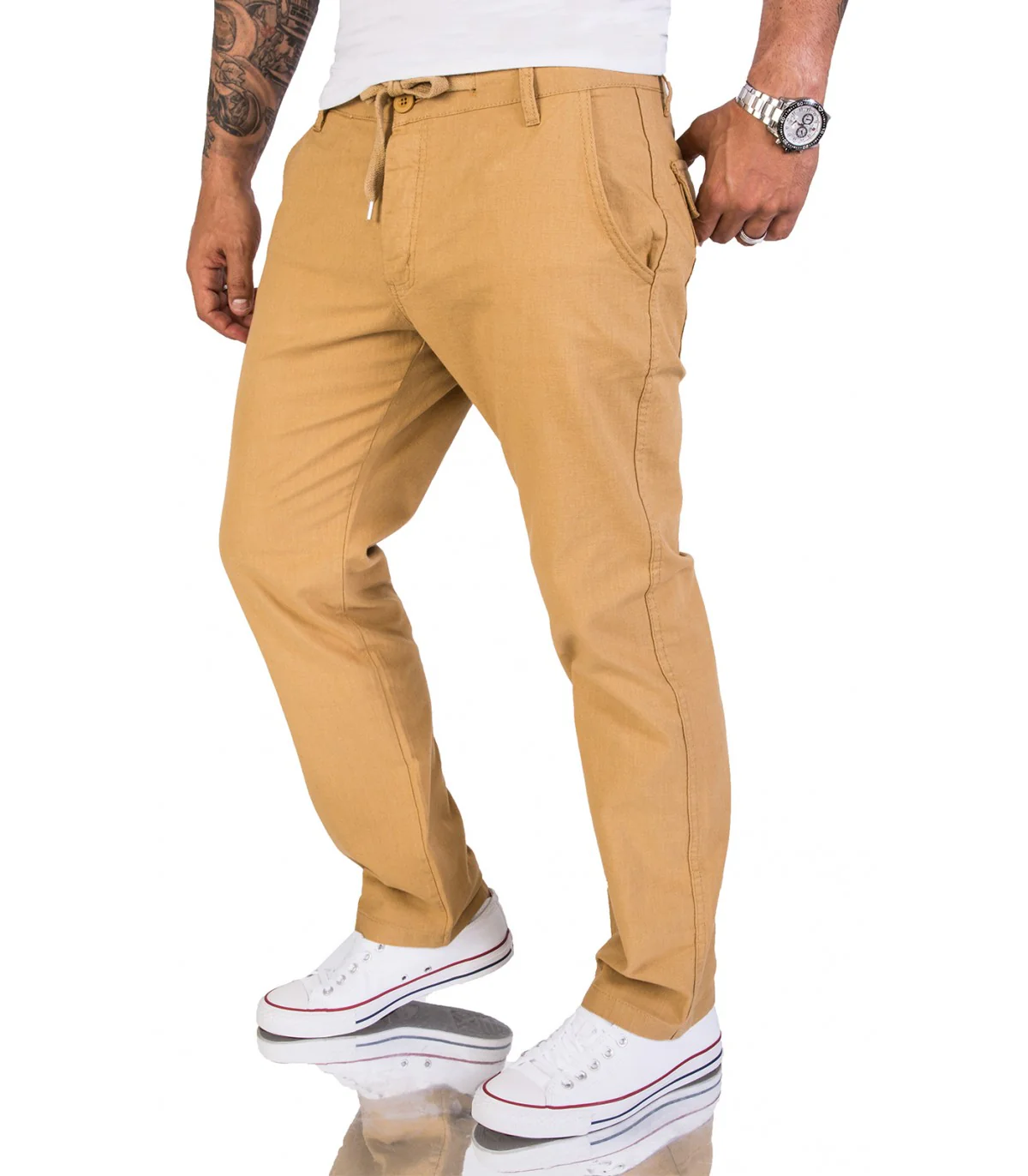 Rock Creek Herren Leinen-Optik Hose Stoffhose RC-2152 - Image 3