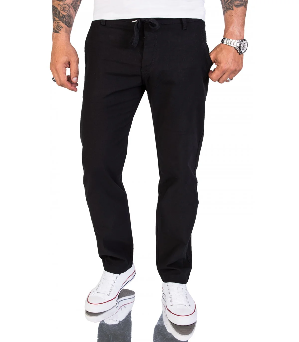 Rock Creek Herren Leinen-Optik Hose Stoffhose RC-2152 - Image 6