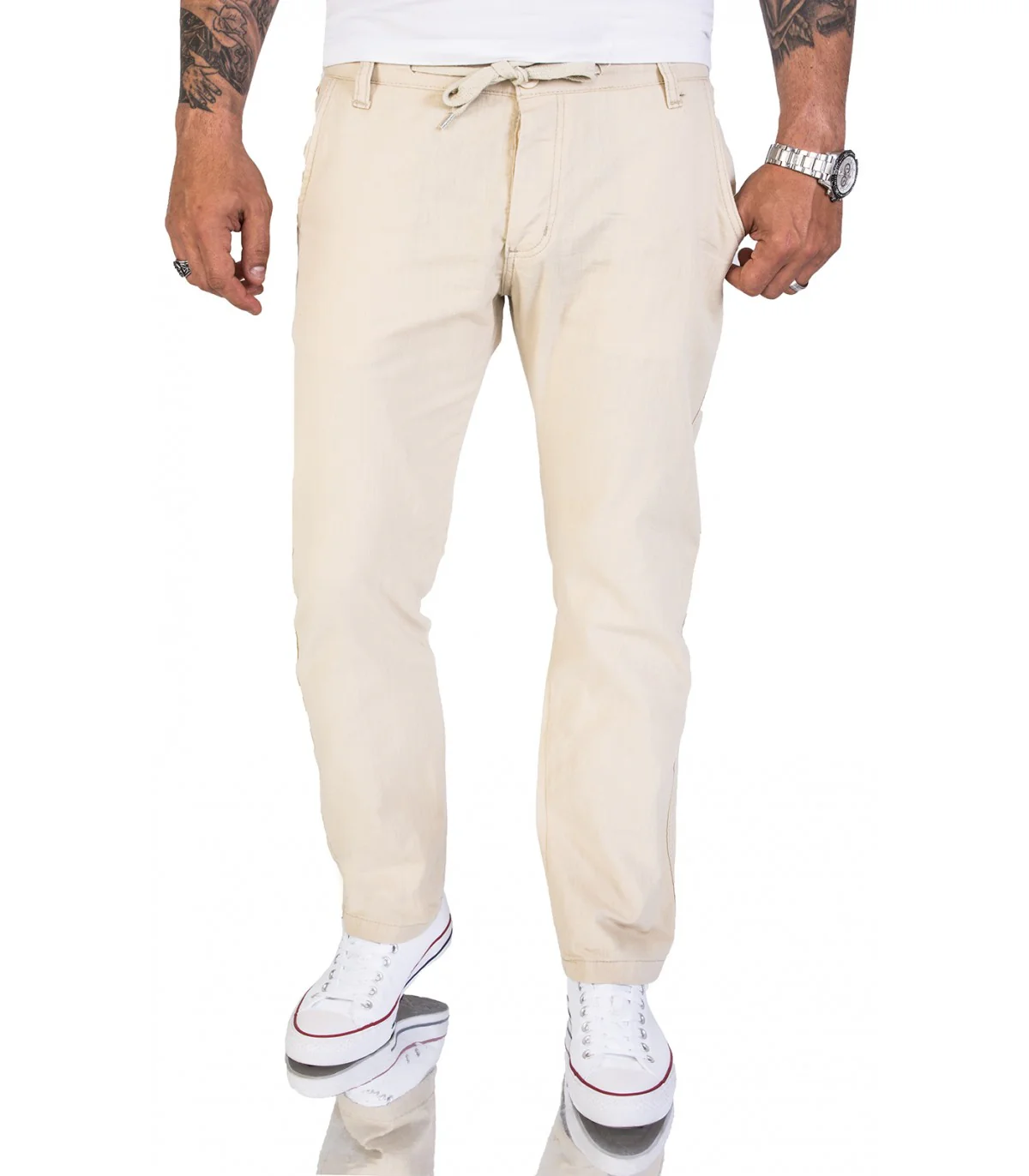 Rock Creek Herren Leinen-Optik Hose Stoffhose RC-2152 - Image 7